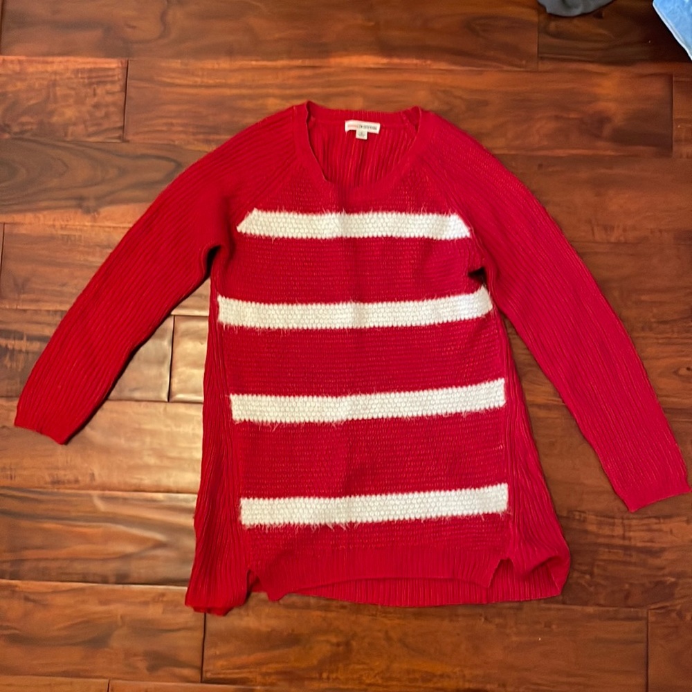 Red and white striped sweater